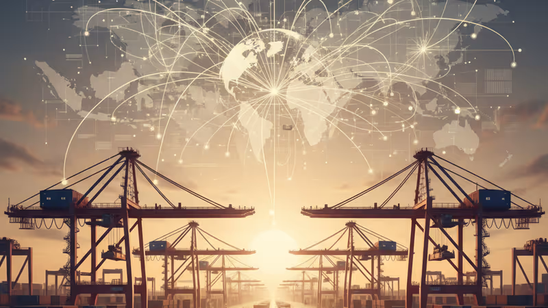 Automated cargo terminal at a high-tech Chinese port