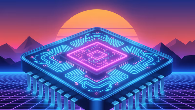 Detailed view of a GaN semiconductor chip with advanced cooling technology