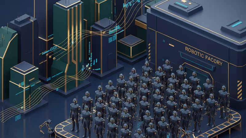 Humanoid robots on a mass production line in China