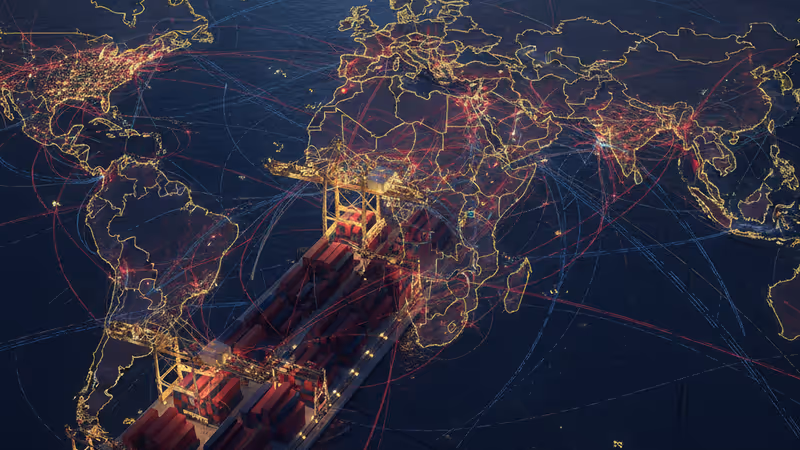 中國與日本國旗背景下的半導體晶片與稀土礦石