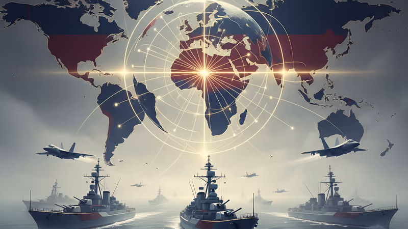 模擬台海軍事演習的數位戰術顯示屏影像