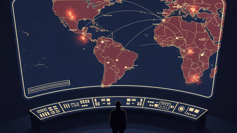 南美洲戰術數碼地圖與軍事介面概念圖