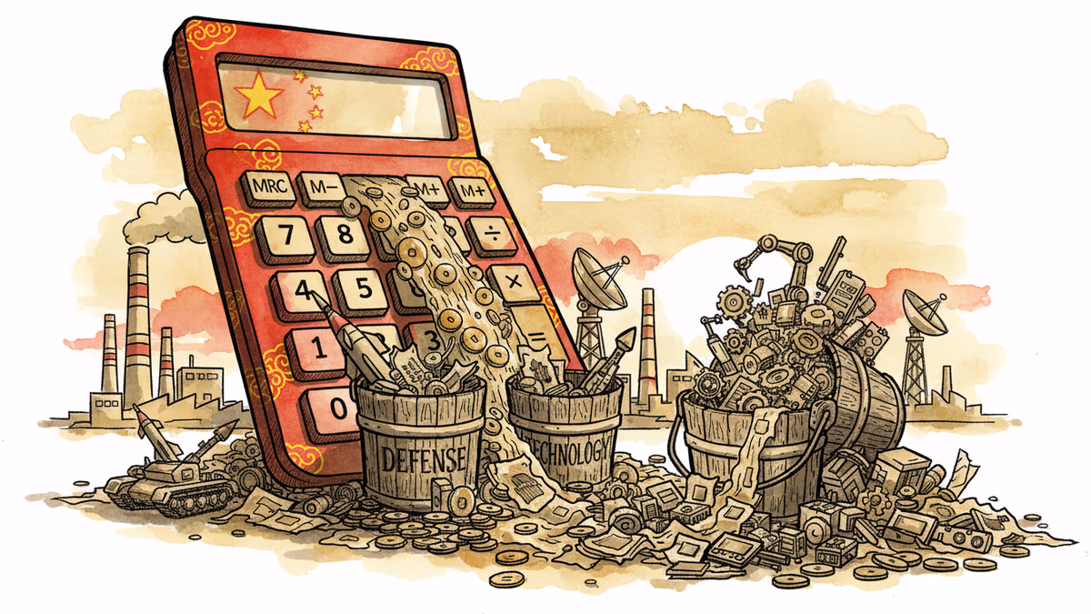 China's $270B Defense Hike Overshadowed by 10% Tech Surge