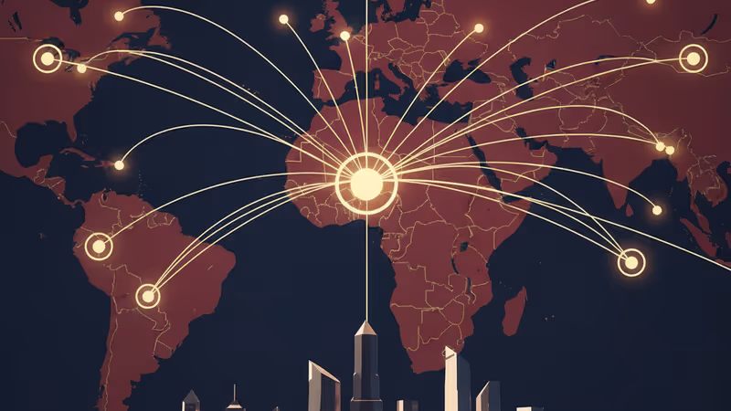 현대적인 중국 도시 전경과 경제 성장을 상징하는 전략적 구조물