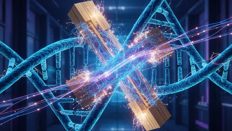 Visual synthesis of DNA bonding and traditional woodworking structures under a microscope