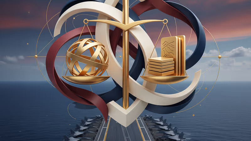 바다 위 항공모함 갑판에 정렬된 전투기들