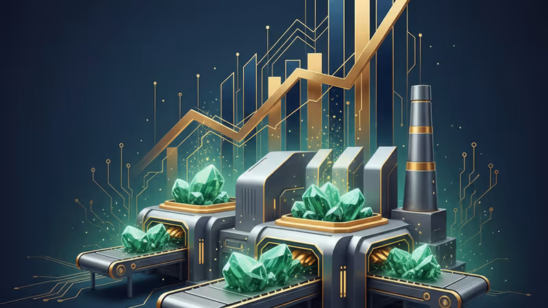 Rare earth minerals and rising stock market charts