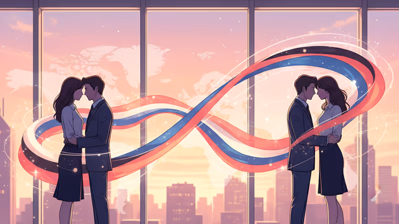 都会的なオフィスで窓の外を眺めるスーツ姿のチェ・ジニョクのイメージ