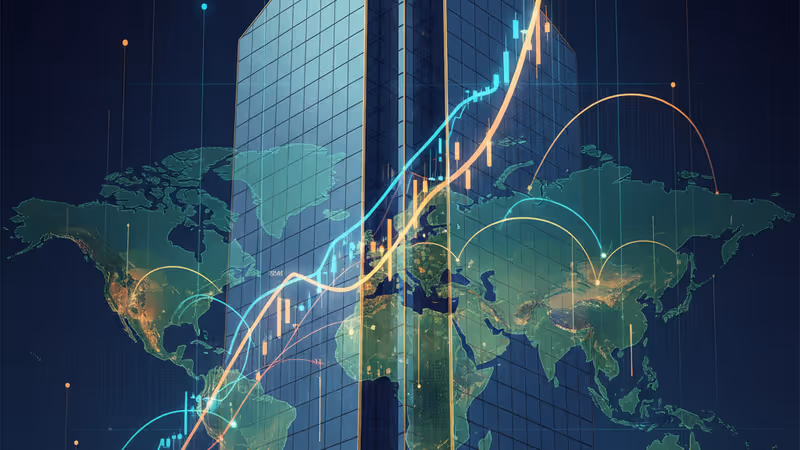 Aerial view of a financial district skyscraper representing Citic Securities