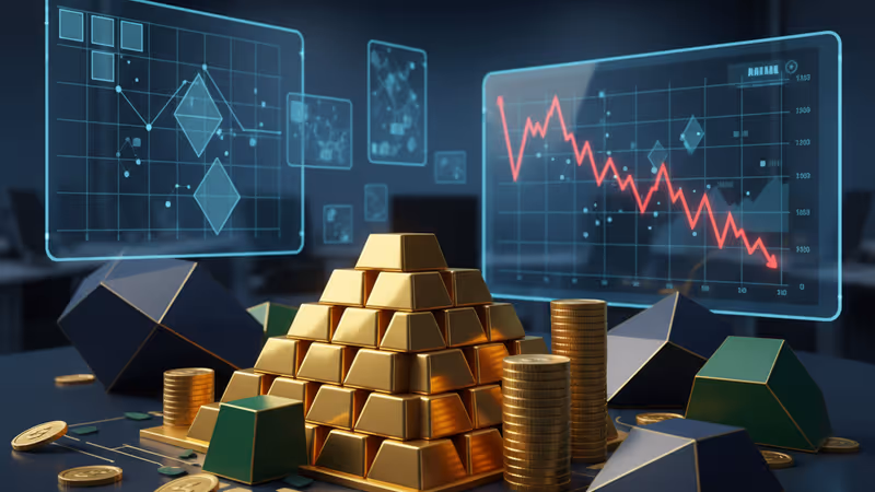 股市暴跌圖表與AI人工智慧的示意圖