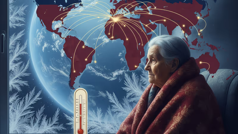 중국 허베이성 농촌 마을의 차가운 겨울 실내 전경