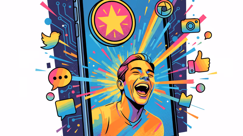 가짜 정부 기관 프로필과 풍자하는 코미디언의 모습