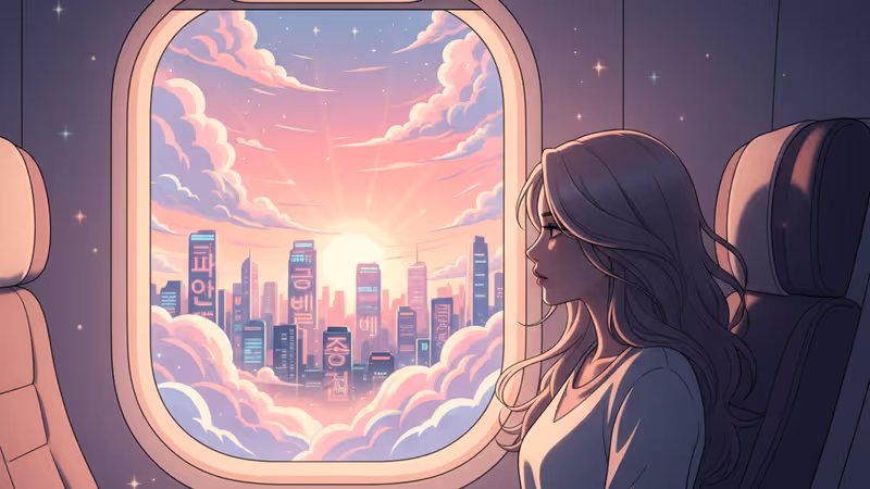 飛行機の客室内部とエコノミークラスの座席の風景