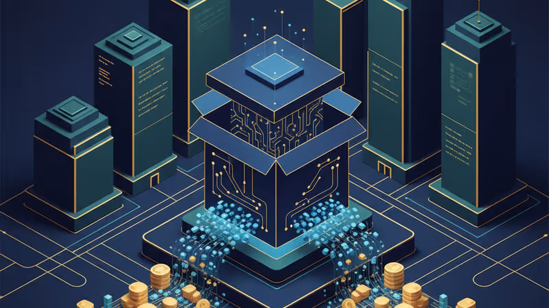 Coupangのロゴが入った配送ボックスとデジタルセキュリティのイメージ