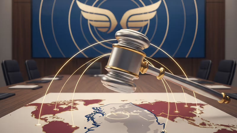 쿠팡 로고와 법정 가치가 어우러진 비즈니스 법률 이미지