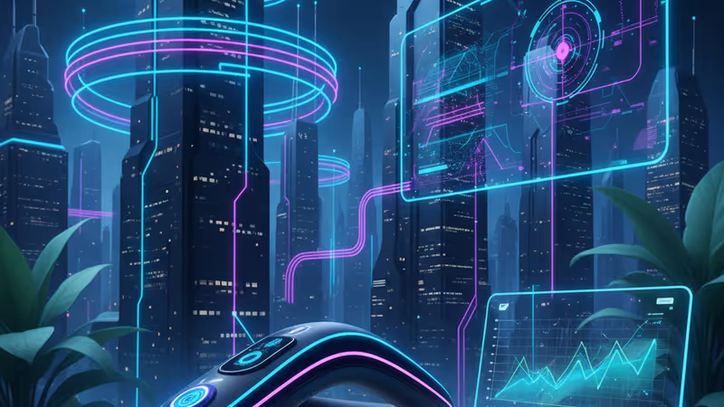 현대적인 디자인의 웰니스 스튜디오와 기술 투자 컨셉 이미지