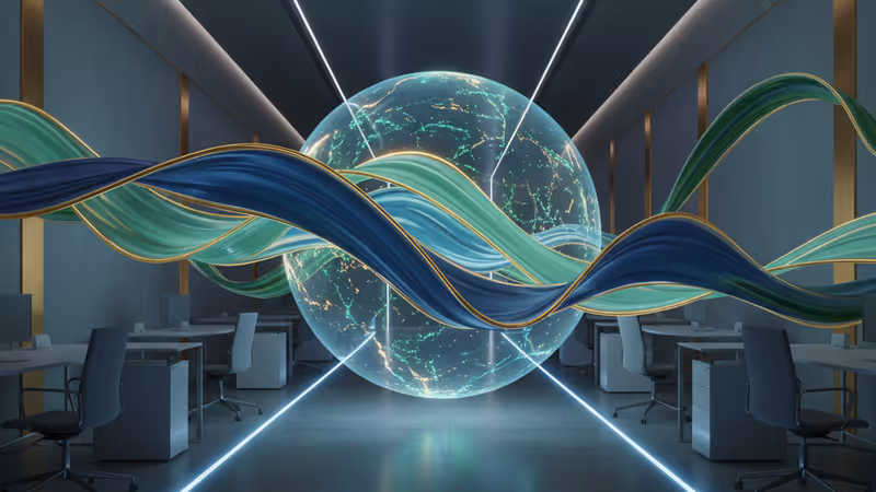 大手取引所の組織再編を象徴する、静かなオフィス廊下のイメージ