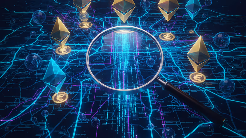 中國監管機關查緝加密貨幣交易的示意圖