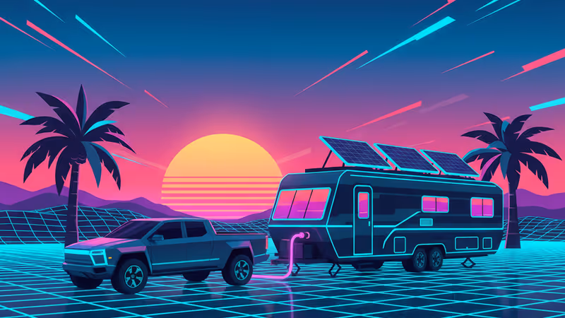 電気トラックに牽引されるEvotrex-PG5の走行イメージ