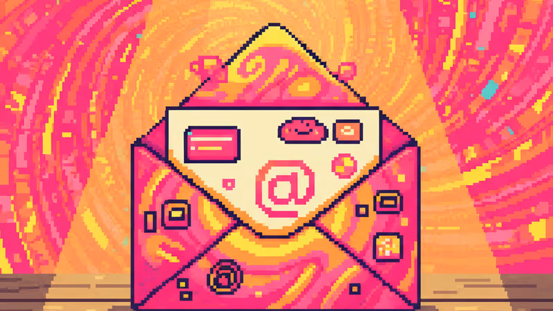 復古信封與鋼筆放在化妝桌上，背景是模糊的電影片場燈光。