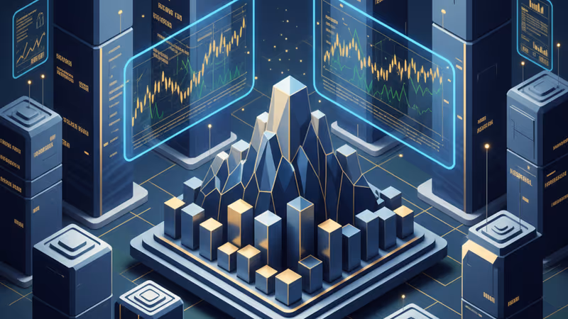 Databricks logo with rising financial growth charts