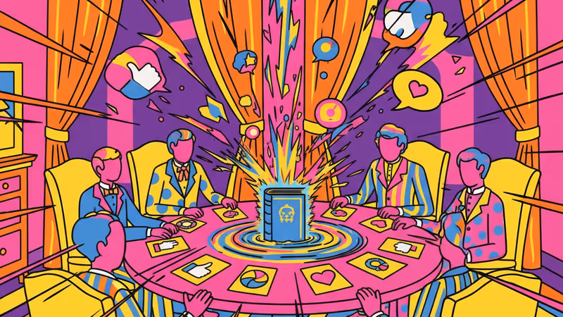 19世紀の衣装を着た人々が月明かりの下で扉にパンを投げる様子