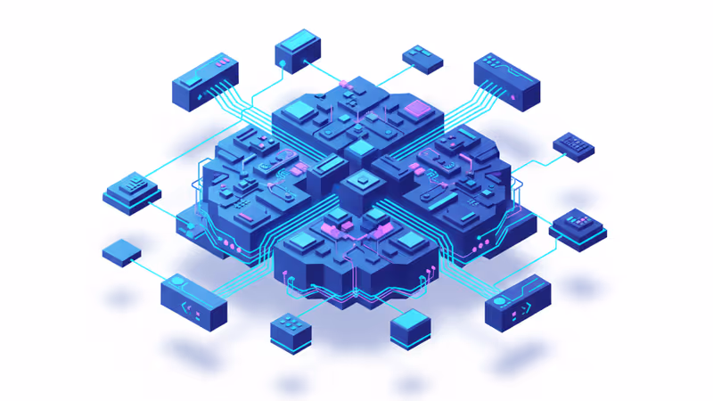 딥시크의 인터리브드 싱킹 기능을 상징하는 디지털 뇌 구조와 데이터 경로