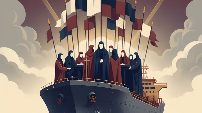 베네수엘라 해안에 정박 중인 대형 원유 유조선 전경