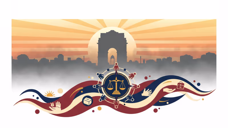 厚いスモッグに覆われ、視界が遮られたニューデリーのスタジアムの外景