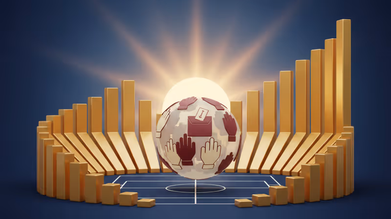 レアル・マドリードとリヴァプールの財政的成功を象徴する光り輝くスタジアムの様子