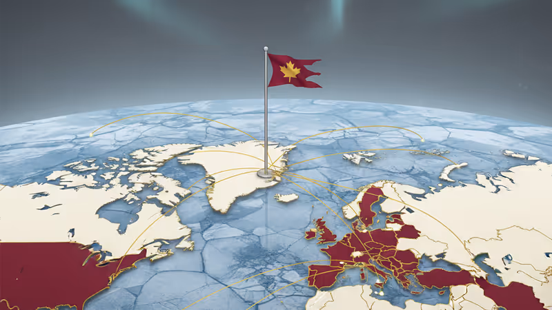 格陵蘭冰原上空飛行的戰鬥機與嚴寒地景