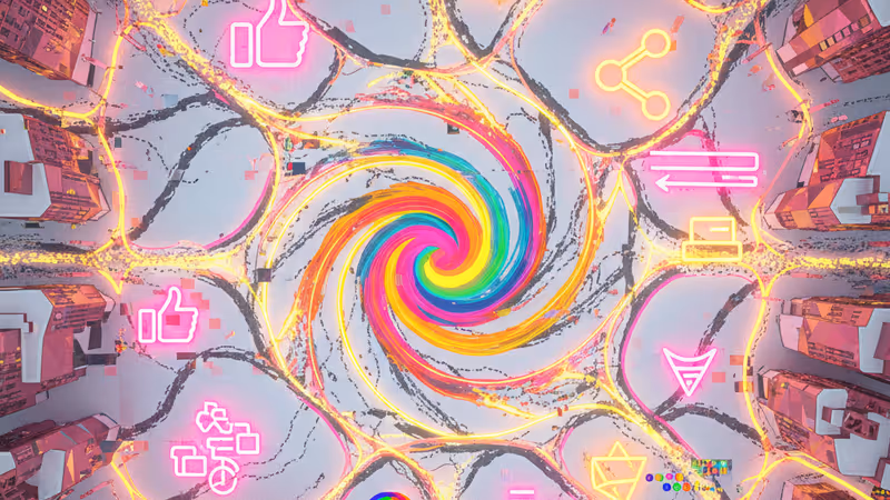 A clear dirt path cutting through a green lawn in a park