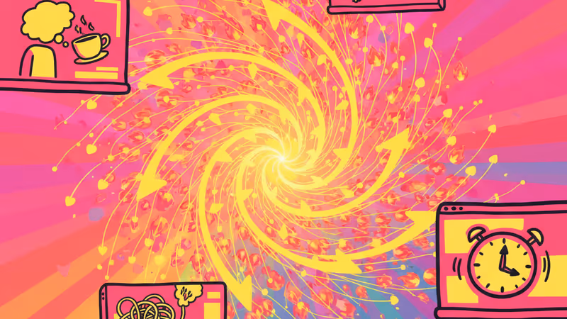 アーティストDeya Munizの漫画を象徴する、日常の奮闘を描いたイラスト