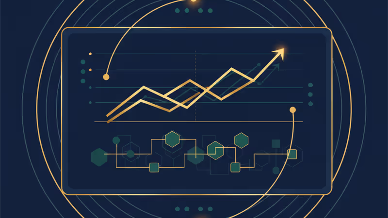 디지털 금 토큰과 실물 금괴가 교차하는 금융 그래픽