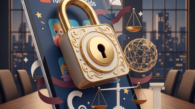 디즈니의 아동 데이터 수집 위반과 법적 합의를 상징하는 그래픽 이미지