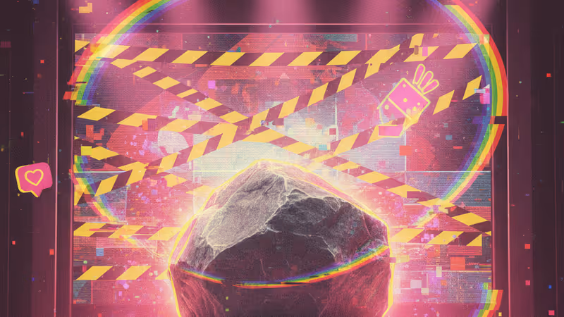 디즈니 월드 공연장 무대 위에 놓인 거대한 바위 소품