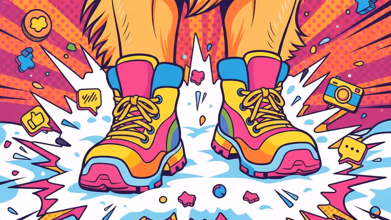 在雪地散步路徑上穿著毛衣的小型犬