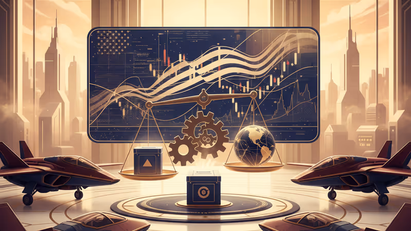 A conceptual image representing the proposed $1.5 trillion US military expansion