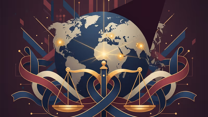 World map with tactical highlights on Iran and Greenland representing Trump's impact