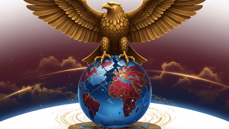 도널드 트럼프의 정책으로 균열이 간 세계 질서 상징물