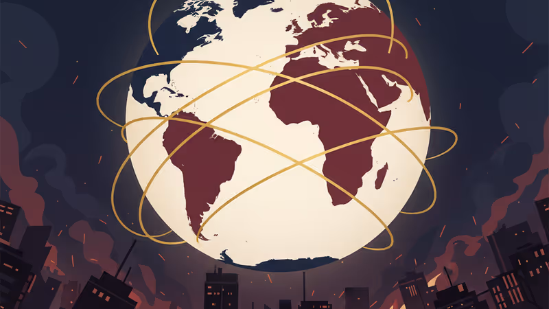 テヘランの街頭で抗議活動を行うイラン市民の様子