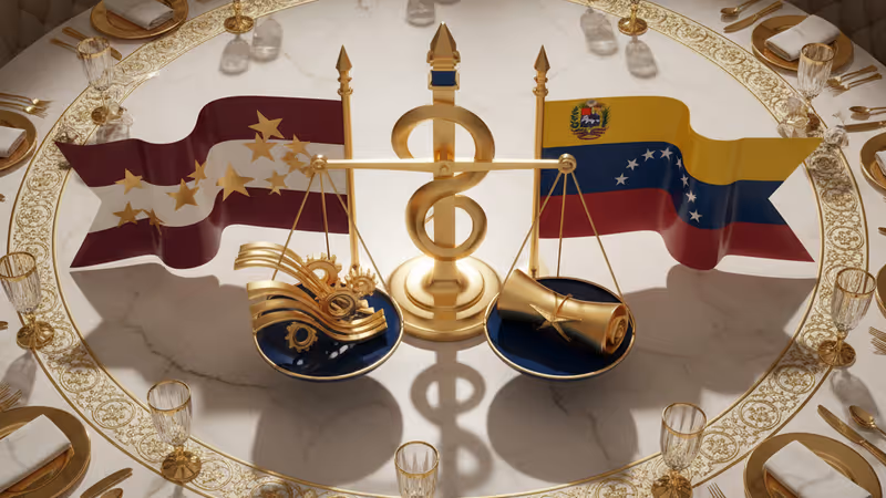 백악관에서 회동한 트럼프 대통령과 베네수엘라 야권 지도자 마차도 기사의 썸네일 이미지