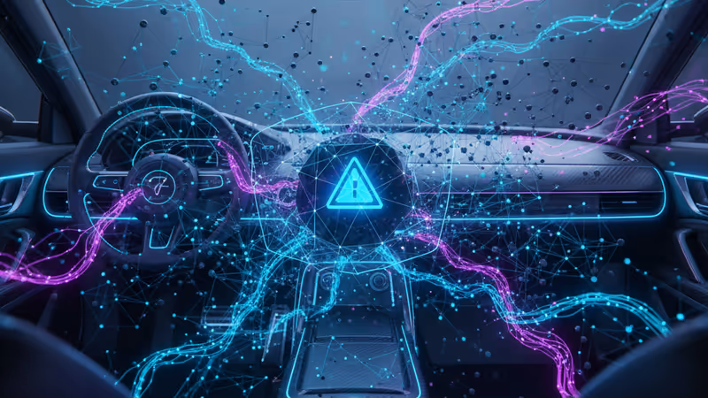 Tesla robotaxi interior with a digital cleaning fee notification