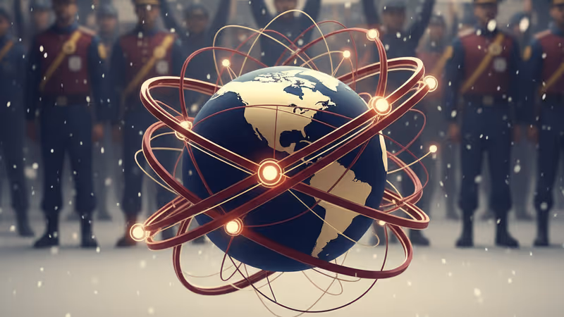 夜のミネアポリスで警戒にあたる連邦捜査官のシルエット