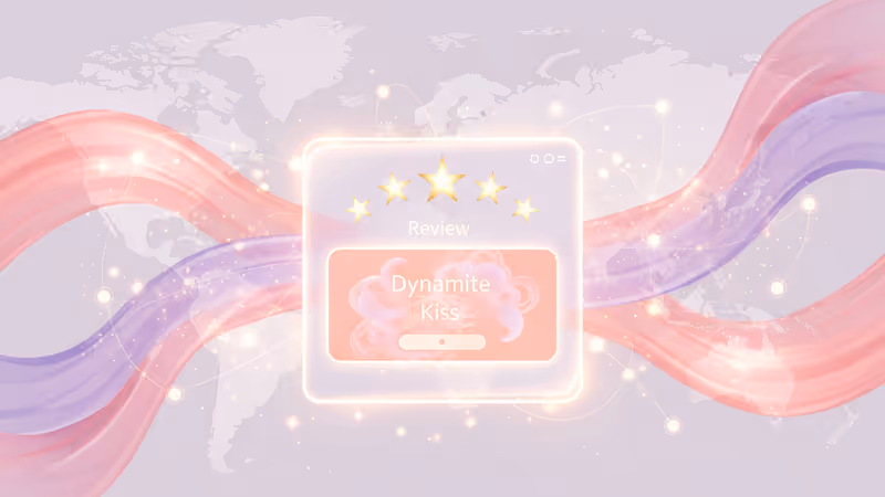 다이너마이트 키스 별점 리뷰를 입력하는 스마트폰 화면