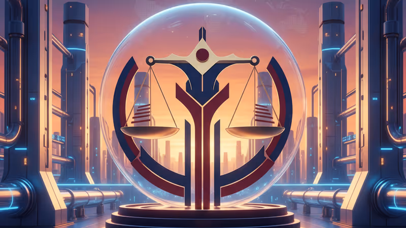 黃昏時分的未來感工業化工廠場景