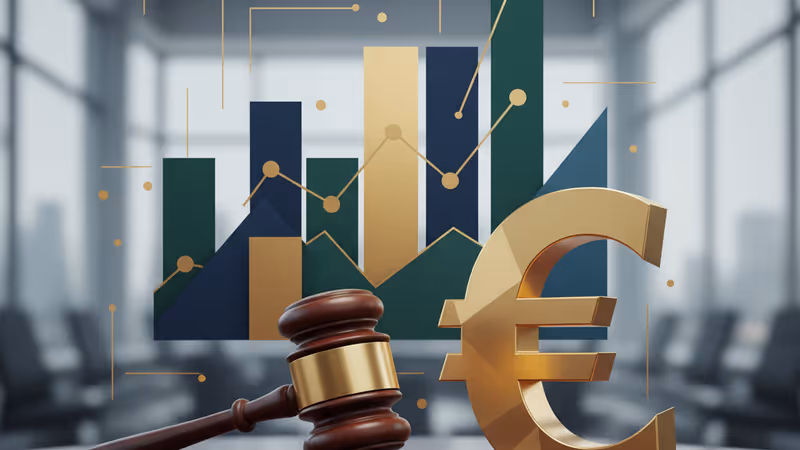 欧州中央銀行（ECB）本部と欧州連合の旗