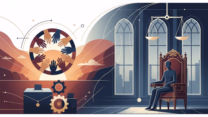 빈 법정 건물 전경과 어두운 분위기의 배경