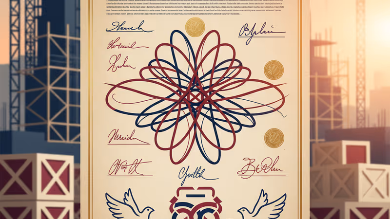 The signing ceremony of the international Gaza reconstruction agreement