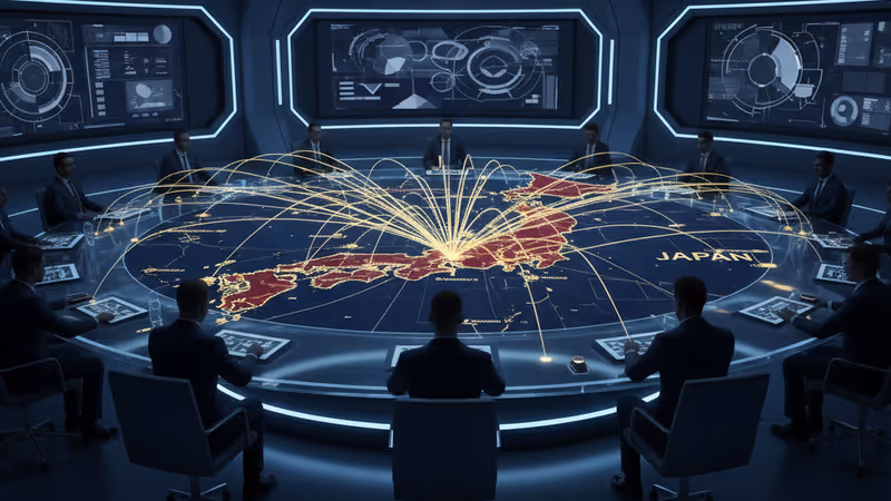 Strategic map representing the Pentagon official's visit to Northeast Asia